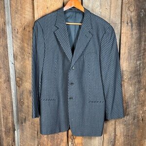Armani Collezioni Black and Gray Patterned Blazer